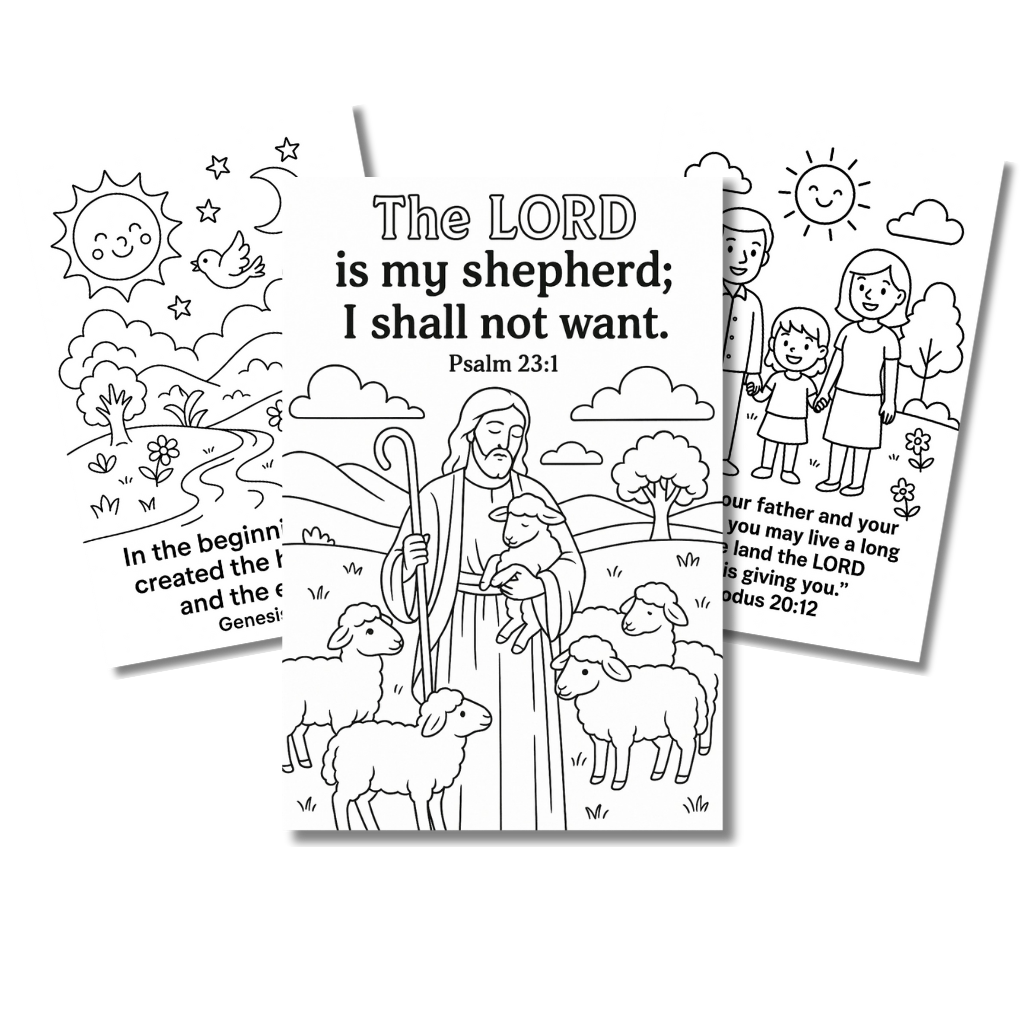 Sample Bible verse coloring pages